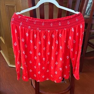 Old Navy Scarlet Floral Off-Shoulder Blouse